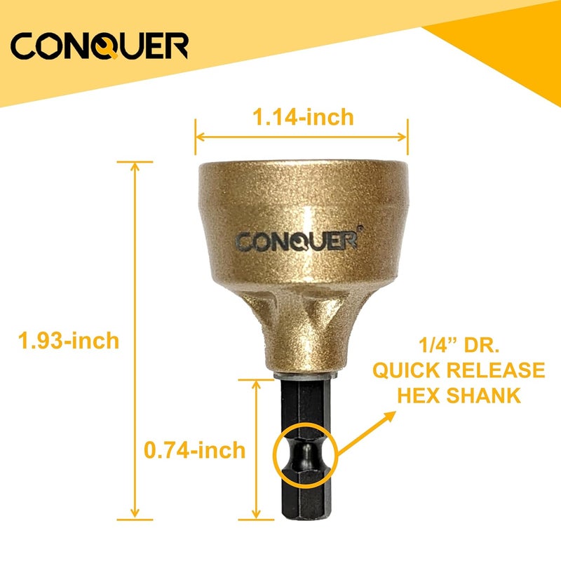 Conquer Tools Deburring External Chamfer Tool, Premium Tungsten Blade, Deburring Drill Bit, Remove Burr Tools Quick Release Shank Fits for 1/8"-3/4"(3mm-19mm) Stainless Steel Burr Removal, Countersink - Image 5